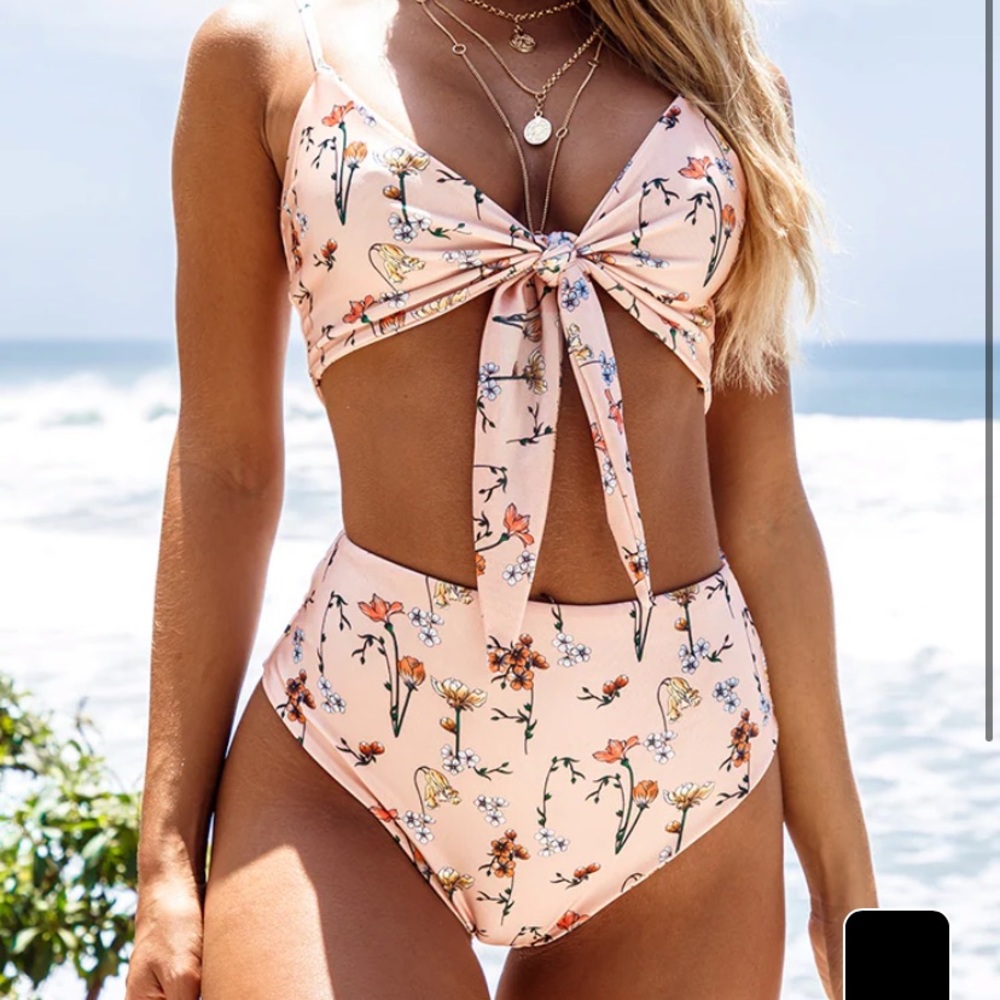 Peach Garden High Waisted Bikini